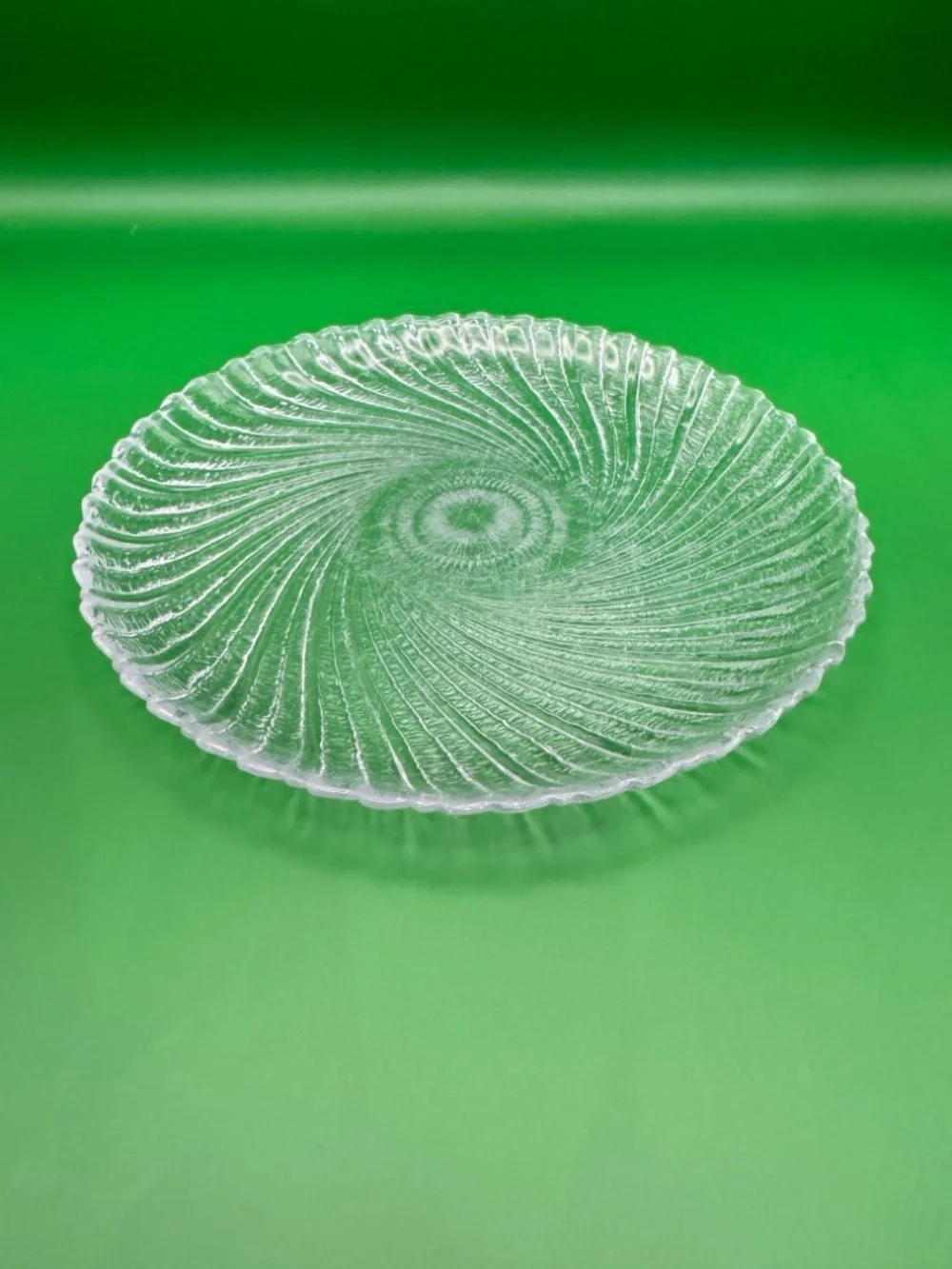 Arcoroc Seabreeze Swirl Salad Plates Set of 2 | 7” Clear Glass Spiral Pattern